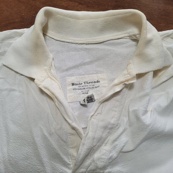 Key Largo FL Cotton Crepe Shirt Nautical Long Sleeve Lightweight Pocket Vintage - Picture 3 of 14